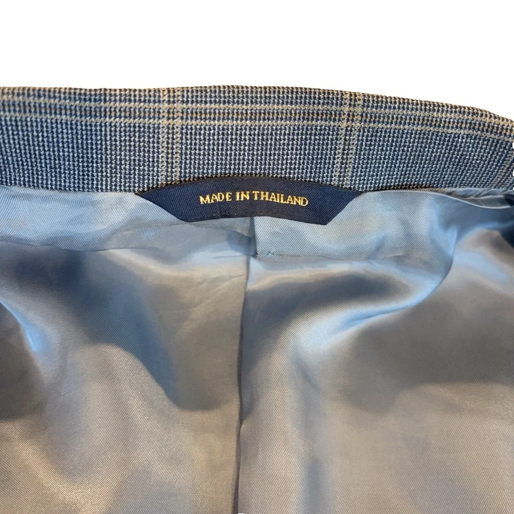 Brooks Brothers BrooksCool Madison Fit 42L Sport Coat Windowpane Gray Summer